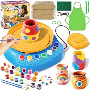 Pottery Wheel for Kids, Arts and Crafts for Kids Ages 8-12, Complete DIY Clay Wheel Pottery Kit for Beginners, Toys Gifts for Girl Boys Ages 6 7 8 9 10 11 12 13 Year Old Christmas Birthday (BLUE)