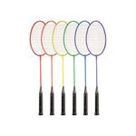 Champion Sports All Steel Shaft and Frame Badminton Racket - Set of Six Colors