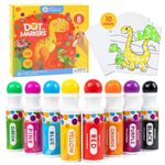 Jar Melo Washable Dot Markers, 8 Colors Dot Paints with 108 PDF & 10 Physical Activity Papers, Non-Toxic Bingo Daubers for Toddlers