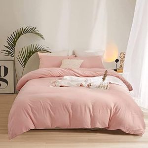 Wellboo Blush Pink Comforter Set Full Size Bean Pink Bedding Comforter Sets for Women Girls Solid Pink Quilts Soft Modern Dusty Red Bed Blankets Light Pink Warm Minimalist Bedding with 2 Pillowcases