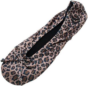 isotoner Women's Classic Satin Ballerina Slipper, Med Cheetah,6.5-7.5 M US