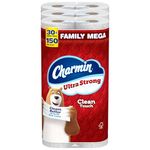 Charmin Toilet Paper Ultra Strong Clean Touch, 30 Family Mega Rolls = 150 Regular Rolls (Packaging May Vary)