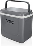 RTIC 8 QT Road Trip Personal Cooler, Small, Compact, Insulated, Portable Ice Chest Box for Food, Drink, Beverage, Beach, Camping, Picnic, Fishing, Boat, 12-Can Capacity, Dark Grey and Cool Grey