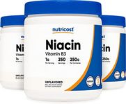 Nutricost Niacin Vitamin B3 Powder 250G (3 Pack) - 750 Grams - 1G Per Serv - Niacin Powder