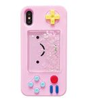 UnnFiko Squishy 3D Cartoon Game Case Compatible with iPhone 6 Plus/iPhone 6s Plus, Creative Liquid Stars Funny Play Case Soft Rubber Protective Cover for Girls Women (Pink)