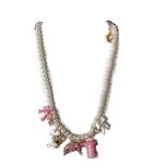 Betsey Johnson Baby Cakes Pearl Charm Necklace, Zinc, chrystal