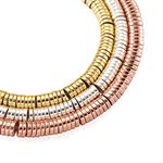 PandaHall 1185pcs 4mm Flat Round Spacer Beads Golden & Silver & Rose Gold Electroplate Synthetic Hematite Heishi Beads Metal Coin Disc Loose Beads for DIY Bracelet Necklace Jewelry Making