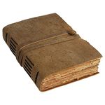 Vintage Leather Journal for women and men 8 x 6 inch Antique Handmade Deckle Edge Vintage Paper Leather Sketchbook - Book of Shadows Journal (Brown)