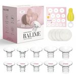 BALIME Flange Sizing Kit, 10PCS Flange Inserts 13/15/17/19/21mm for 24mm Flange of Most Breast Pump, Nipple Measurement Card, Nursing Pads, Cleaning Brush, Compatible with Momcozy Medela Spectra