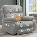 YONISEE Lift Chair Recliners for Elderly, Recliner Chair with Massage & Heat, Extended Footrest, Oversized Recliners Armchair Lounge Sofa with Type C+USB Ports, Hidden Drink Holders, Dual Side Pockets