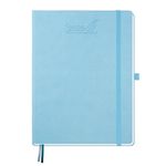BEZEND A4 Academic Diary 2026-2027 Week to View (Jul 26 - Dec 27) Vertical Weekly Planner with Time Slots & Monthly Tabs. Appointment Diary for Home School Office. PU Leather Hardback, Sky Blue