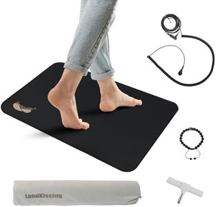 LandKissing® Large Grounding Mats 24"x16" - Soft, Conductive Pads for Foot or Desk Use. Eliminate Static, Improve Sleep, and Reduce Inflammation, Pain, and Anxiety (Pack of 1 MAT)