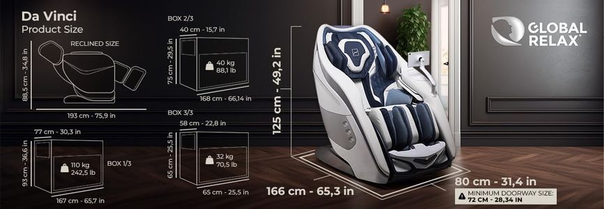 Global Relax Da Vinci 7D Massage Chair – Full Body Recliner