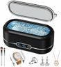 Miorcols Ultrasonic Jewelry Cleaner, 48KHz Jewelry Ultrasonic Cleaner Machine for All Jewelry, Glasses, Rings, Retainers, Watch Strap, Dentures, 304 Stainless Steel 12oz Cleaning Pod - Matte Black