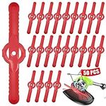 50 Pcs Plastic Grass Trimmer Blades, 135 mm Garden Mower Replacement Blades Cordless Lawn Mower Cutting Blades Lawn Strimmer Accessories Tool for Lawn, Garden, Orchard, Woods, or Pastoral