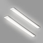 colmeguna 2 Packs 3FT LED Batten Light, Ultra-Thin Ceiling Surface Mounted Light, 30W, Day Light 4000K, IP20, LED Ceiling Light Fixture for Garage, Shop, Hallway, Office, Market, Ver.2