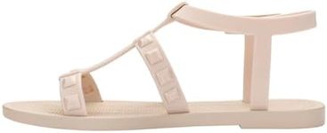 Melissa Sun River Women's Sandals - Trendy Gladiator Jelly Sandals, Studded Sandals for Women, Adult Jellies, Studded Jelly Sandals, Women's Jelly Shoes, Summer Fashion, Beige, 5