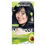 Garnier Nutrisse Ultra Crème, Permanent Hair Dye, 100% Grey Coverage, Vegan Formula, Nourished Hair, Long-Lasting Rich Colour, 21 Blue Black, 1 Application, Packaging May Vary