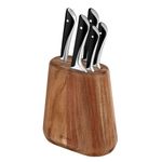 Tefal Jamie Oliver Kitchen Knives Set, 5 Pieces, Knife Block, German Stainless Steel, K267S556, Black