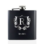 Hip Flask with Initials, Monogrammed Stainless Steel Flask 6oz for Men Women, Funny Personalized Gift Flask for Dad, Groomsmen, Grandpa, Uncle, Boss for Birthday, Father's Day, Boss Day, Christmas - R