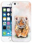 Glisten - iPhone 5 Case, iPhone 5S Case, iPhone SE 1st Gen Case - Cute Baby Tiger Design Printed Slim, Sleek & Cute Plastic Hard Protective Designer Back Phone Case for iPhone 5 / 5S / SE 2016.