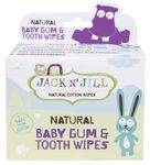 Jack N' Jill Natural Baby Gum & Tooth Wipes - 25 pcs, Baby Oral Cleaner, Individually Wrapped, Contains Only Water & Xylitol, Made from Soft Cotton, Free from Fluoride & Sugar, Safe for Newborn Babies