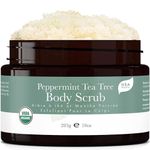 Organic Body Scrub - Peppermint Tea Tree Sugar Scrub Hydrating Exfoliating Body Scrub for Women & Men, Body Exfoliator for Shower and Bath