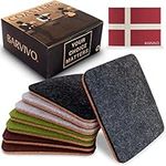 BARVIVO Classic Coasters for Drinks Absorbent Set of 8 - Perfect Two Sided Drink Coasters for Wooden Table Protection with Scratch Preventing Cork Side and an Instant Condensation Absorbing Felt Side