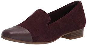 Clarks Women's Tilmont Step Loafer, Burgundy Suede, 6.5 UK