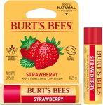 Burt's Bees 100% Natural Origin Moisturising Lip Balm, Strawberry with Beeswax & Fruit Extracts, 1 Tube, 4.25g