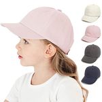 YANWANG Baby Kids Solid Color Baseball Caps Adjustable Cotton Sun-Hat for Toddler Boys Girls（Light Pink，1-2 Years）