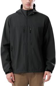 CAMEL CROWN Men's Waterproof Softshell Jacket Lightweight Windbreaker Hooded Rain Coat For Outdoor Hiking