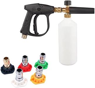 ZONADA Foam Cannon M22 Gun Kit 1L Snow Foam Lance Foam Blaster High Pressure Car Washer Gun Adjustable Jet Wash Quick Release, 3000 PSI, with 5 Nozzle Tips