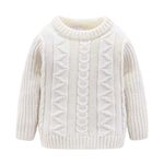 Mud Kingdom Toddler Boys Sweater Crewneck Lightweight White 4T