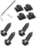 YAKEFLY License Plate Screw Kit, Stainless Steel License Plate Screw Set with Nylon Inserts and Installation Tools, Anti-Theft License Plate Screws (Black)