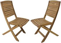 My Home My Living 20-0037-EC Acacia Wood Polding Patio Chair, Set, Natural