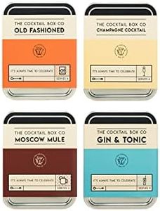 Cocktail Making Kit (4 Piece Gift Set) - Moscow Mule Kit, Gin and Tonic Kit, Champagne Cocktail, Old Fashioned Mix with Bitters for Cocktails with Recipes