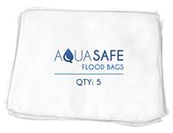 AquaSafe Flood Bags, Water Absorbent Flood Barrier and Super Absorbent Pad, 16" x 22", Pack of 5