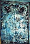 Traditional Jaipur Tie Dye Lord Ganesha Poster, Indian Wall Decor, Hippie Tapestry, Bohemian Wall Hanging, Gypsy Dorm Room Decorations, Boho Wall Art, Size 30"x40", Good Luck Poster or Wall Sticker