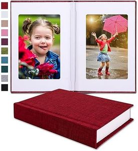Pssoss Small 4x6 Photo Album with Writing Space Holds 30 Photos Ideal for Wedding Theme-Album and Baby Photo Album (Red)