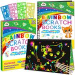 ZMLM Scratch Paper Art Notebooks - Rainbow Scratch Off Art Set for Kids Activity Color Book Pad Black Magic Art Craft Supplies Kits for Girls Boys Birthday Party Favor Game Christmas Toys Gift