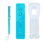 Wii Remote Controller Compatible for Nintendo Wii&Wii U Console - with Silicone Case and Wrist Strap (Bright Blue)