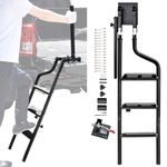 POKIAUTO 42" Foldable Pickup Truck Tailgate Ladder with Grab Handle, Heavy Duty Universal Folding Tailgate Step Ladder with Handrail for Pickup Truck (F150, RAM 1500 etc.) Accessories