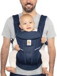 Ergobaby All Carry Positions Breathable Mesh Baby Carrier with Enhanced Lumbar Support & Airflow (7-45 Lb), Omni Breeze, Midnight Blue