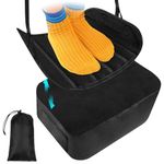 2-in-1 Airplane Foot Hammock for Travel - Cuipingoo Inflatable Foot Hammock for Plane Travel Accessories, Adjustable Footrest to Relax Your Feet, Comfy Desk Foot Rest Anti-Fatigue