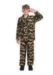 Henbrandt ARMY BOY KIDS SOLDIER CAMOUFLAGE FANCY DRESS COSTUME OUTFIT BULLET BELT DOG TAG (10-12 Years, Army Costume Only)