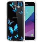 Tothedu Case for Galaxy J3 Prime/J3 Emerge/Express Prime 2/Amp Prime 2/J3 Mission/J3 Eclipse/J3 Luna Pro Case,Clear Slim Soft TPU Back Phone Protective Cover Case for Samsung Galaxy J3 2017(butterfly)