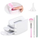 Dip Powder Tray System, Portable Dip Powder Nail Kit, Nail Dust Brush, Metal Cuticle Pusher and Nail File, Dipping Nail Art Manicure Tools for French Manicure and Home DIY