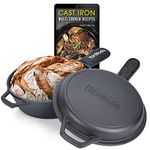 Tortillada - Cast Iron Skillet (26 cm) & Pot | Dutch Oven (3.5 Liter) | Preseasoned Cast Iron Combo Cooker + Handle Holder + E-Book with 50 Recipes, Kitchen Cookware