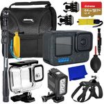 Ultimaxx Outdoor GoPro Hero 12 Bundle - includes: 64GB Extreme microSDXC, Pet Harness w/Action Cam Mount, Lightweight 48” Monopod, Underwater Housing, 40M Underwater LED Light & More (18pc Bundle)